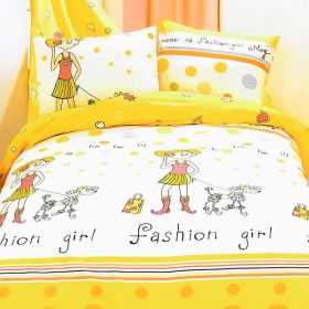 Blancho Bedding - [Fashion Girl(Serene City)] 100% Cotton 5PC Bed In A Bag (Twin Size)