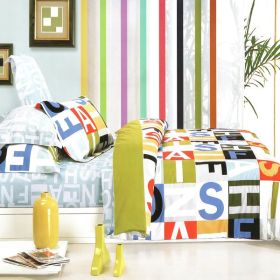 Blancho Bedding - [Colorful Fashion] 100% Cotton 5PC Bed In A Bag (Twin Size)