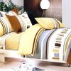Blancho Bedding - [Brown Abstract] 100% Cotton 5PC Bed In A Bag (Twin Size)