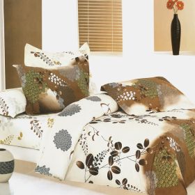 Blancho Bedding - [Brown Chestnut] 100% Cotton 5PC Bed In A Bag (Twin Size)