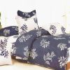 Blancho Bedding - [Purple Gray Flourish] 100% Cotton 5PC Bed In A Bag (Twin Size)