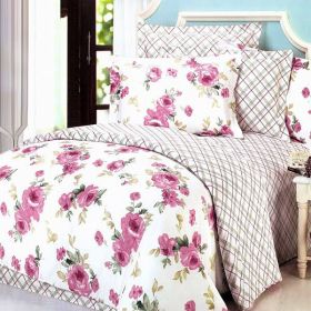Blancho Bedding - [Rural Rose] 100% Cotton 5PC Bed In A Bag (Twin Size)