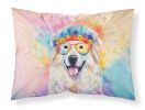 Great Pyrenees Hippie Dawg Standard Pillowcase Lightweight Super Soft Easy Care Decorative Artwork Pillowcase, Standard
