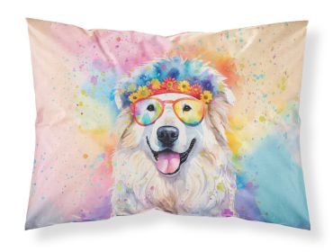 Great Pyrenees Hippie Dawg Standard Pillowcase Lightweight Super Soft Easy Care Decorative Artwork Pillowcase, Standard