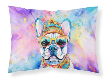 French Bulldog Hippie Dawg Standard Pillowcase Lightweight Super Soft Easy Care Decorative Artwork Pillowcase, Standard
