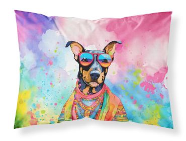 Doberman Pinscher Hippie Dawg Standard Pillowcase Lightweight Super Soft Easy Care Decorative Artwork Pillowcase, Standard