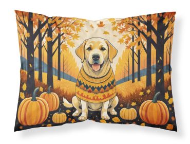 Yellow Labrador Retriever Fall Standard Pillowcase Lightweight Super Soft Easy Care Decorative Artwork Pillowcase, Standard