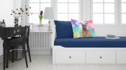 Doberman Pinscher Hippie Dawg Standard Pillowcase Lightweight Super Soft Easy Care Decorative Artwork Pillowcase, Standard
